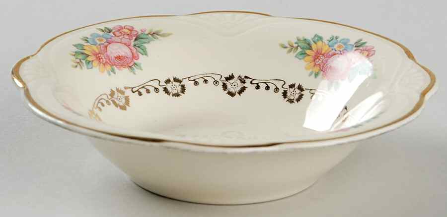 M201 (Gold Trim) Fruit/Dessert (Sauce) Bowl by Homer Laughlin -1