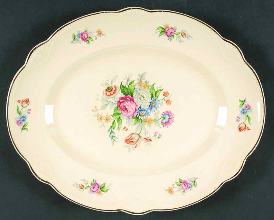 M212 (Marigold) 13" Oval Serving Platter by Homer Laughlin -1