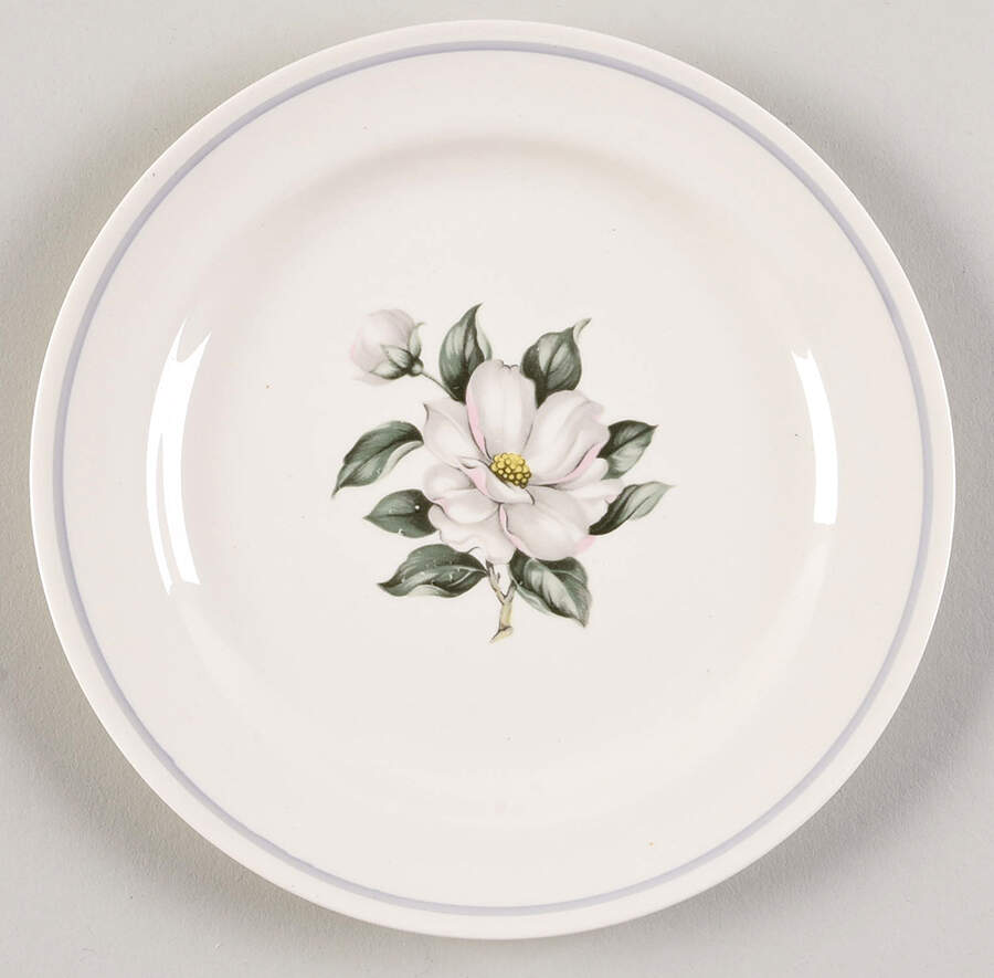 Magnolia (Eggshell Nautilus) Salad Plate by Homer Laughlin -1
