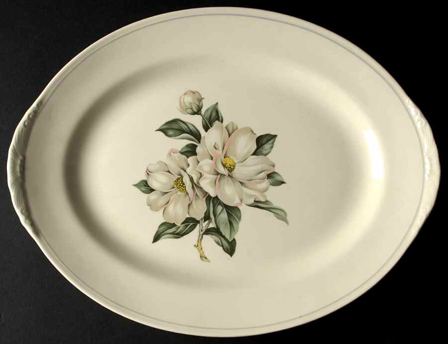 Magnolia (Eggshell Nautilus) 13" Oval Serving Platter by Homer Laughlin -1
