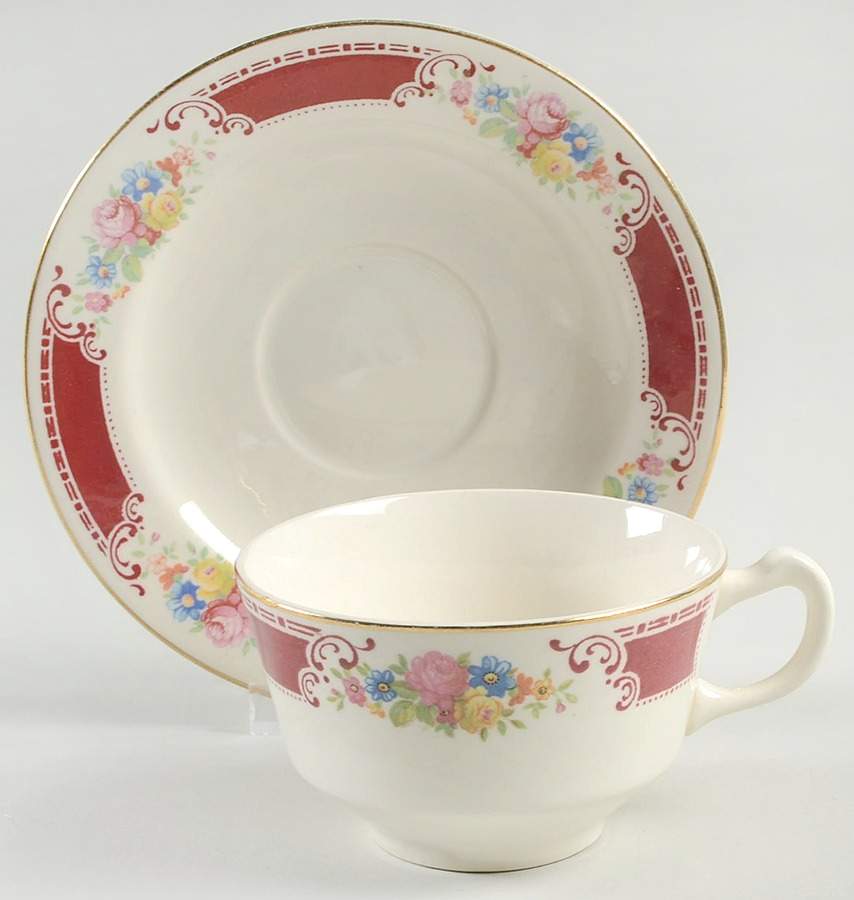 Majestic Flat Cup & Saucer Set by Homer Laughlin -1