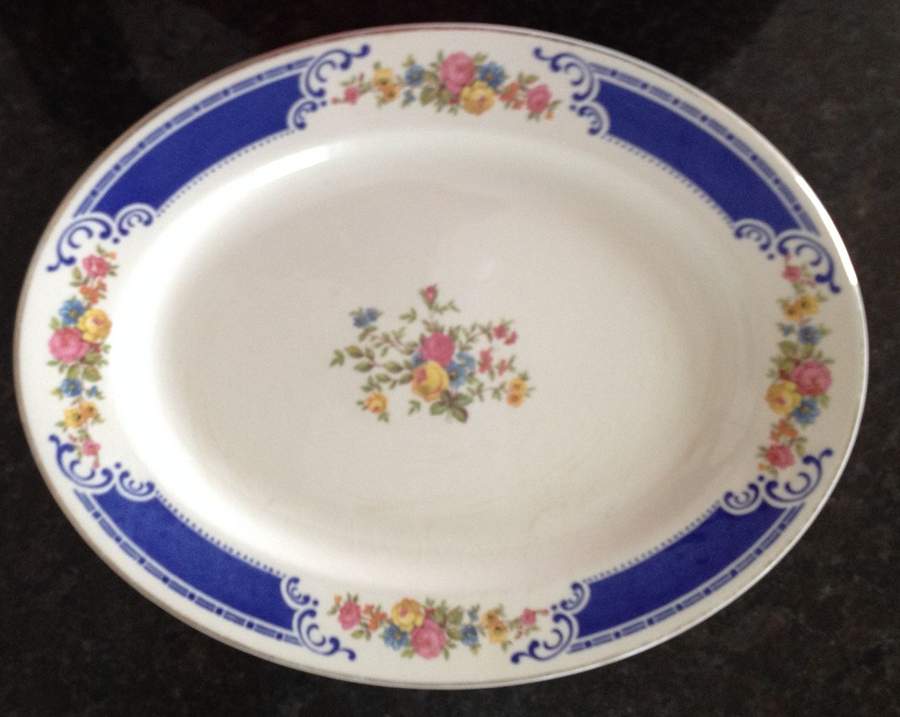 Majestic Blue 13" Oval Serving Platter by Homer Laughlin -1