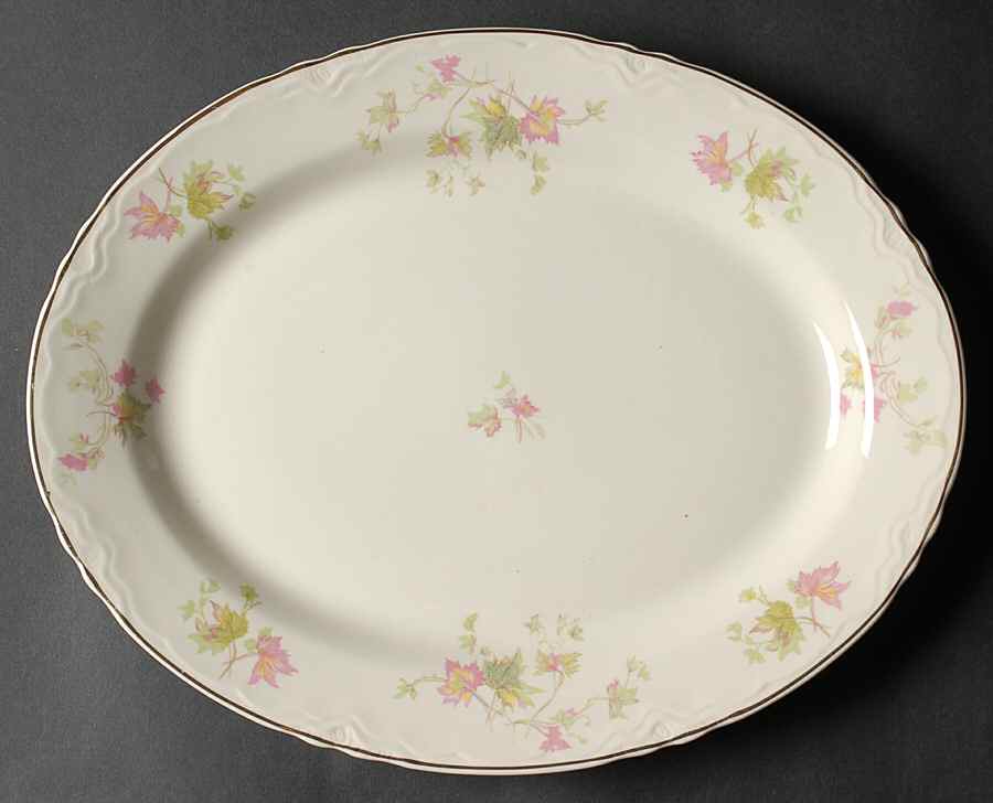 Maple Leaf 13" Oval Serving Platter by Homer Laughlin -1
