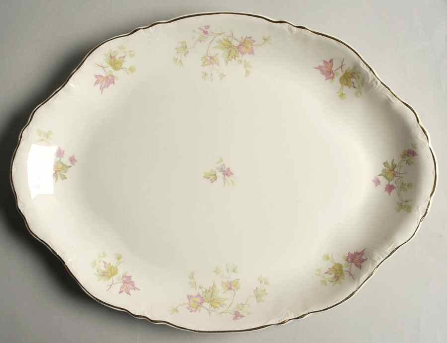 Maple Leaf 15" Oval Serving Platter by Homer Laughlin -1