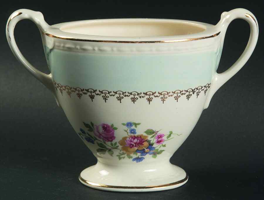 Marilyn Blue Sugar Bowl No Lid by Homer Laughlin -1