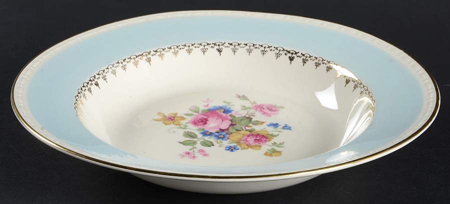 Marilyn Blue Rim Soup Bowl by Homer Laughlin -1
