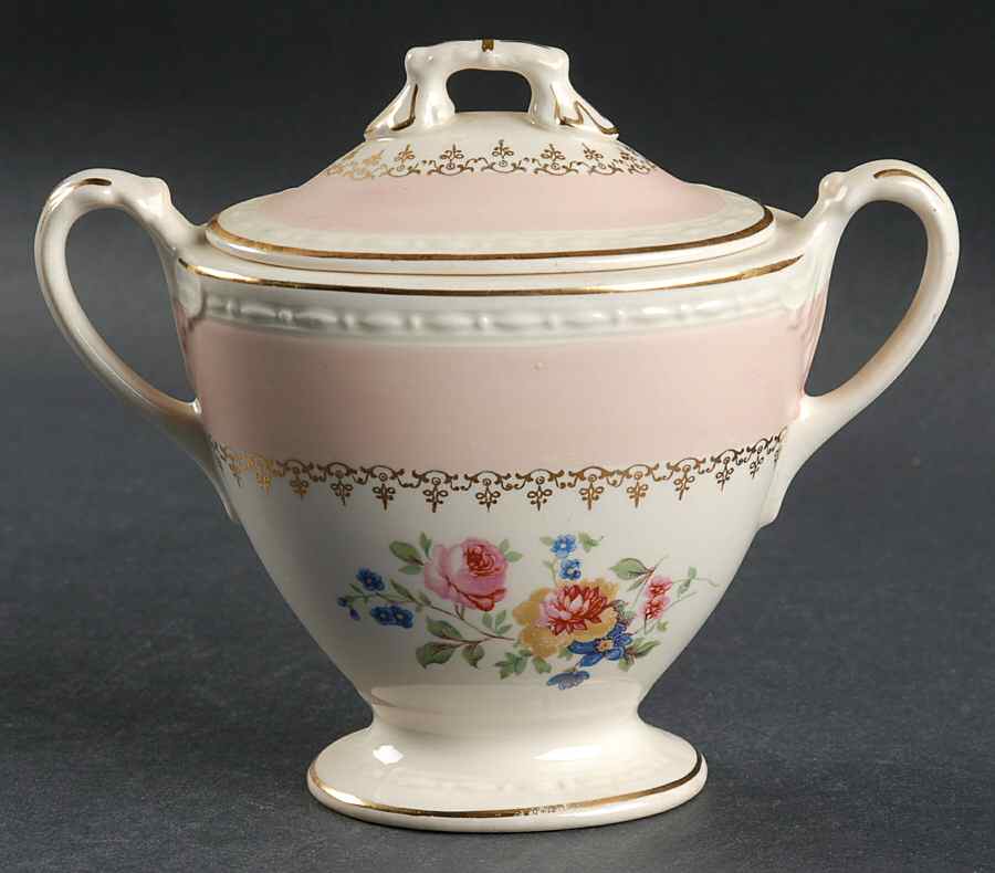 Marilyn Pink (G3418) Sugar Bowl & Lid by Homer Laughlin -1
