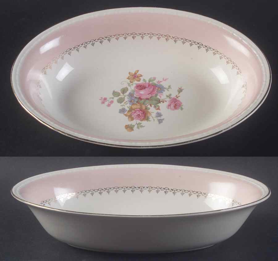 Marilyn Pink (G3418) 9" Oval Vegetable Bowl by Homer Laughlin -1