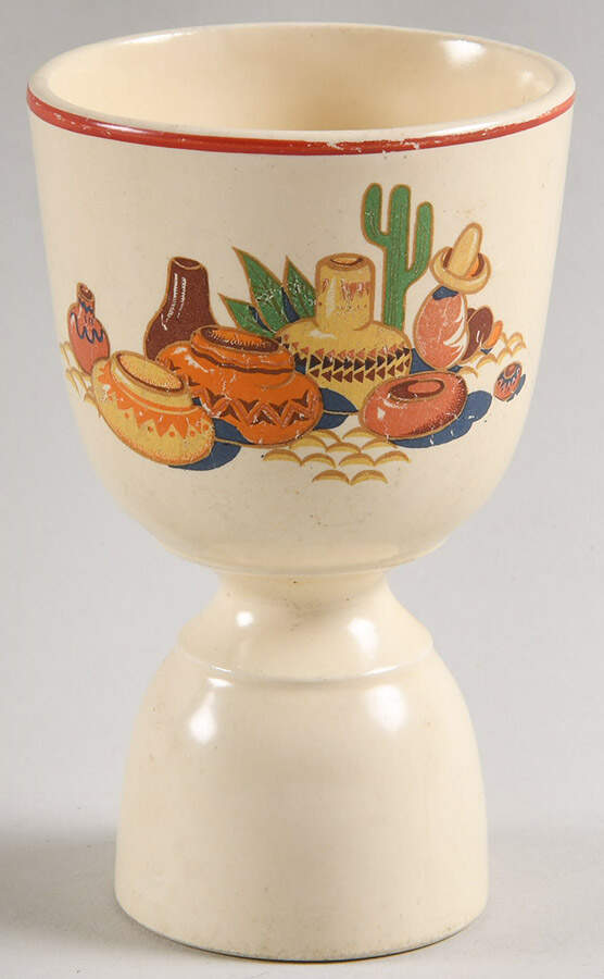 Mexicana (Century, Red Band) Double Egg Cup by Homer Laughlin -1