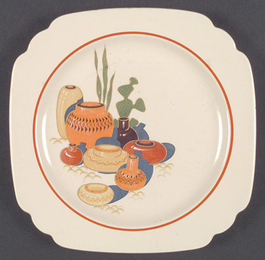 Mexicana (Century, Red Band) Dinner Plate by Homer Laughlin -1