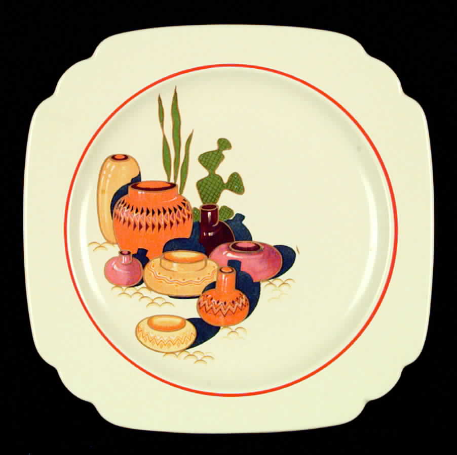 Mexicana (Century, Red Band) Luncheon Plate by Homer Laughlin -1