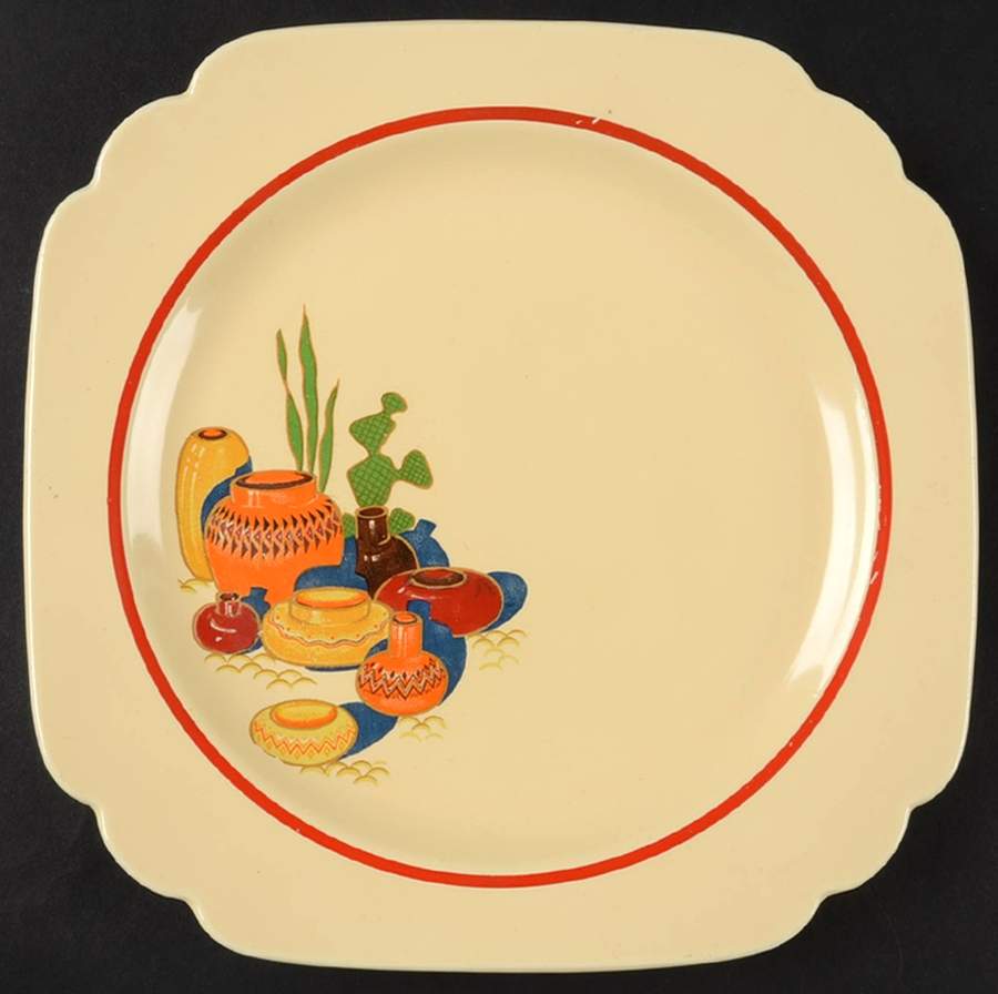 Mexicana (Century, Red Band) Salad Plate by Homer Laughlin -1
