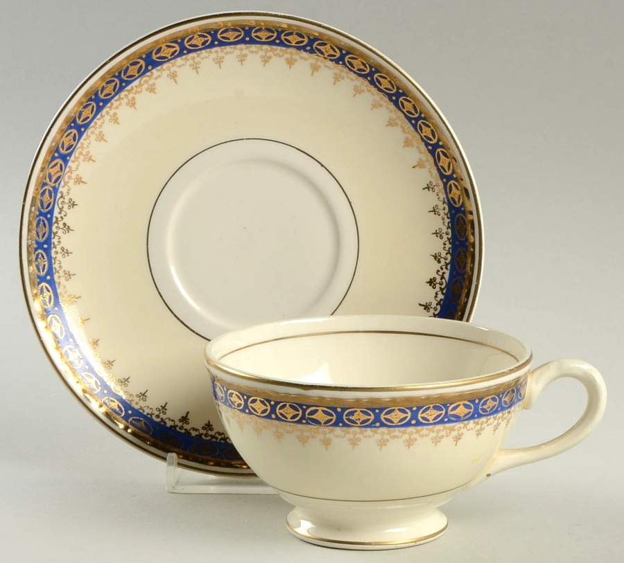 Monarch Footed Cup & Saucer Set by Homer Laughlin -1