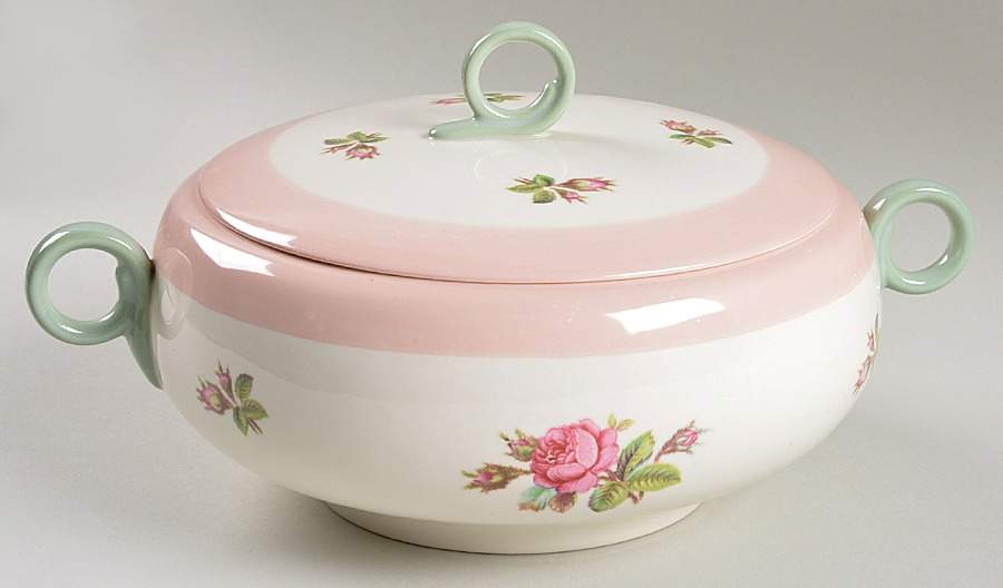 Moss Rose Round Covered Vegetable by Homer Laughlin -1
