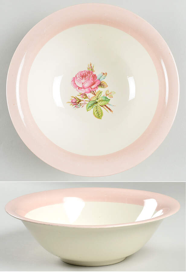 Moss Rose 8" Round Vegetable Bowl by Homer Laughlin -1