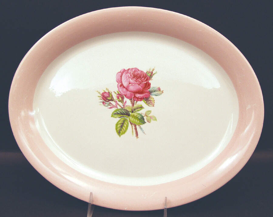 Moss Rose 13" Oval Serving Platter by Homer Laughlin -1