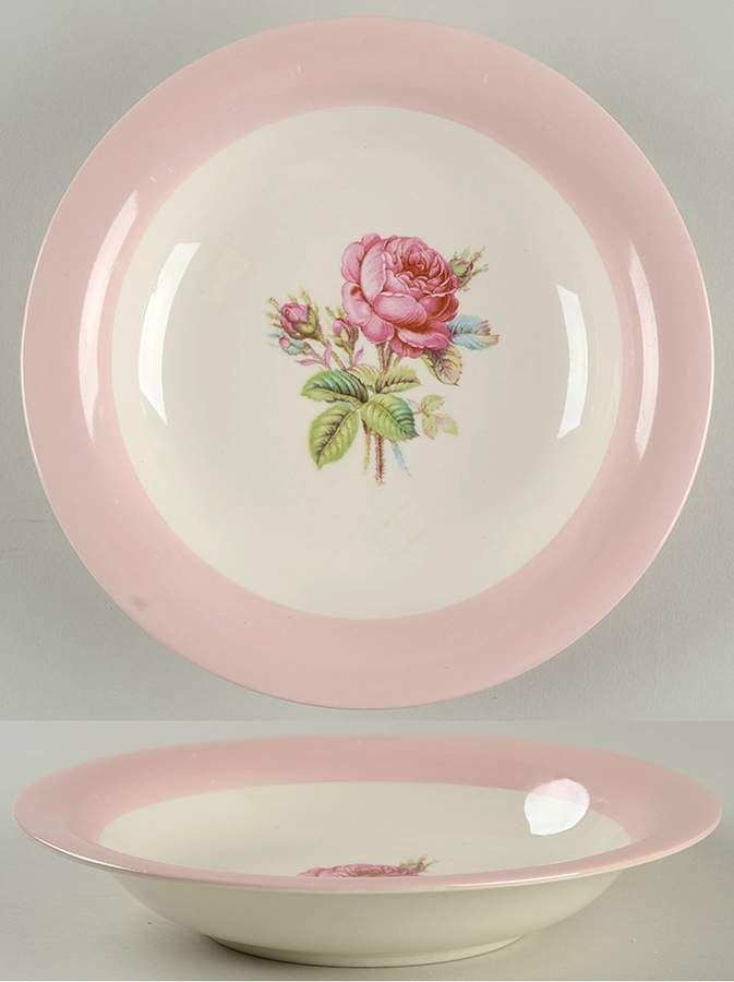 Moss Rose Rim Soup Bowl by Homer Laughlin -1