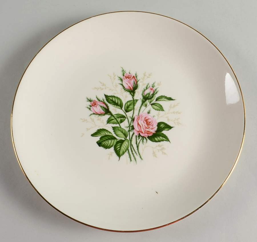 Moss Rose (No Pink Rim) Luncheon Plate by Homer Laughlin -1