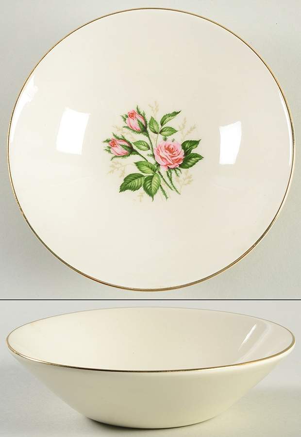 Moss Rose (No Pink Rim) Fruit/Dessert (Sauce) Bowl by Homer Laughlin -1