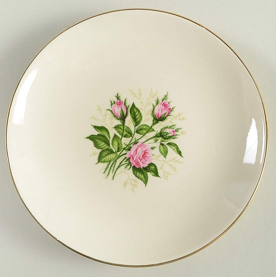 Moss Rose (No Pink Rim) Bread & Butter Plate by Homer Laughlin -1