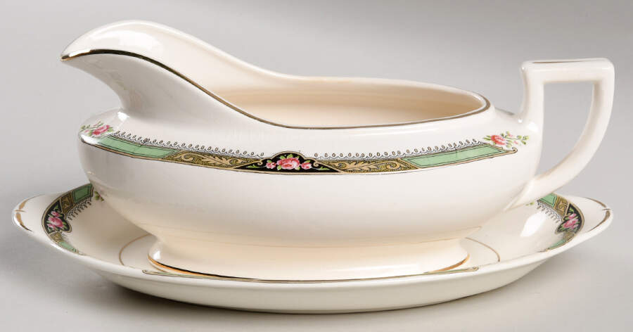 Neville Gravy Boat & Underplate/Relish by Homer Laughlin -1