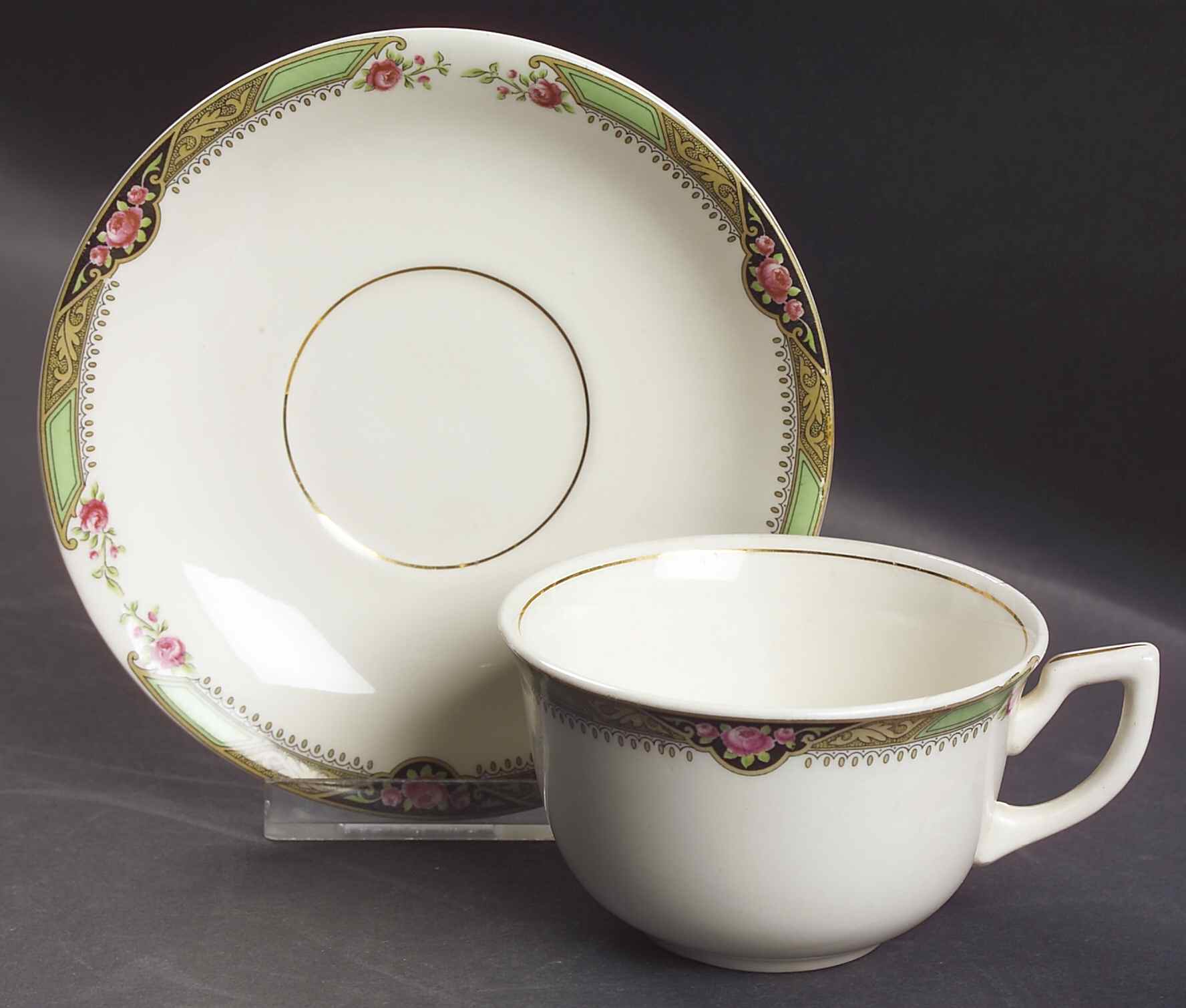 Neville Flat Cup & Saucer Set by Homer Laughlin -1