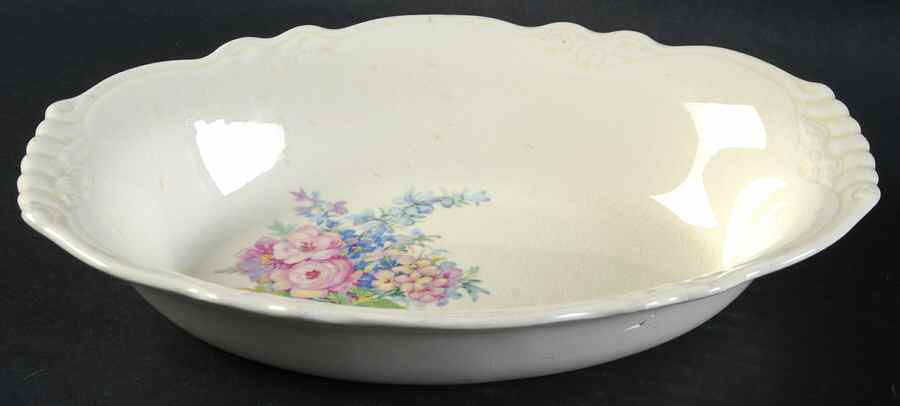 Nosegay 9" Oval Vegetable Bowl by Homer Laughlin -1