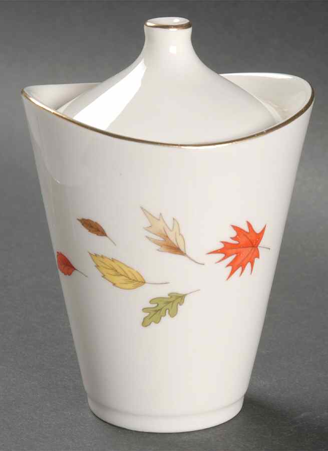 October Leaves Sugar Bowl & Lid by Homer Laughlin -1