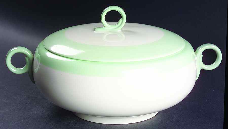 Organdy Green Round Covered Vegetable by Homer Laughlin -1