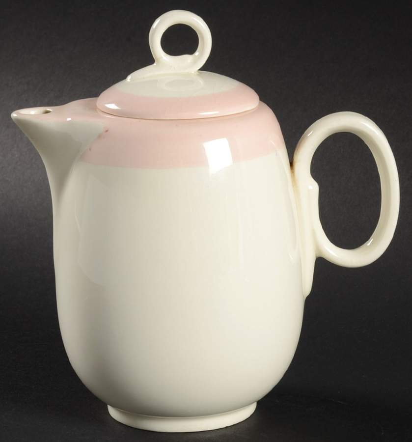 Organdy Pink Individual Coffee Pot & Lid by Homer Laughlin -1