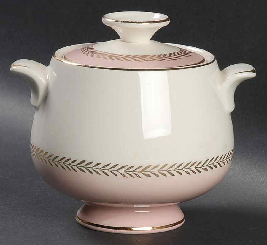 Pink Laurel Sugar Bowl & Lid by Homer Laughlin -1
