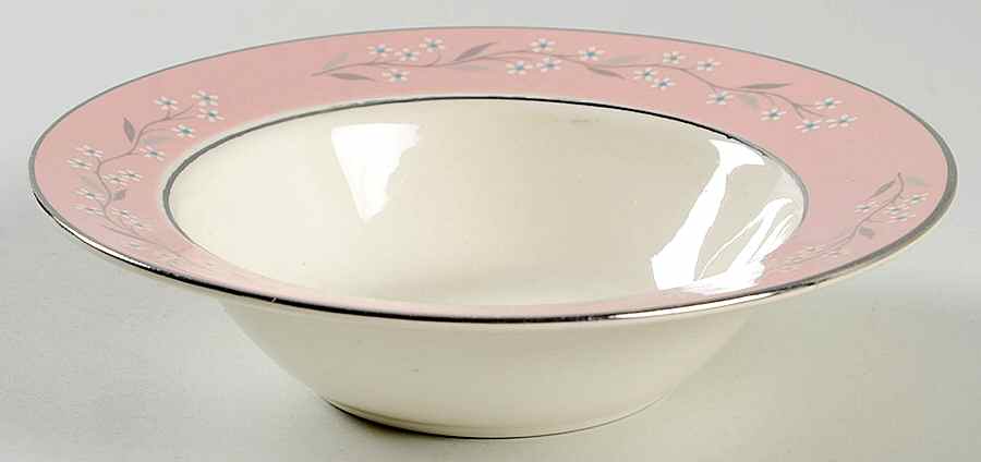 Pink Melody Rim Fruit/Dessert (Sauce) Bowl by Homer Laughlin -1