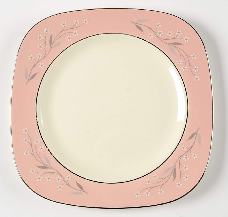 Pink Melody Square Salad Plate by Homer Laughlin -1