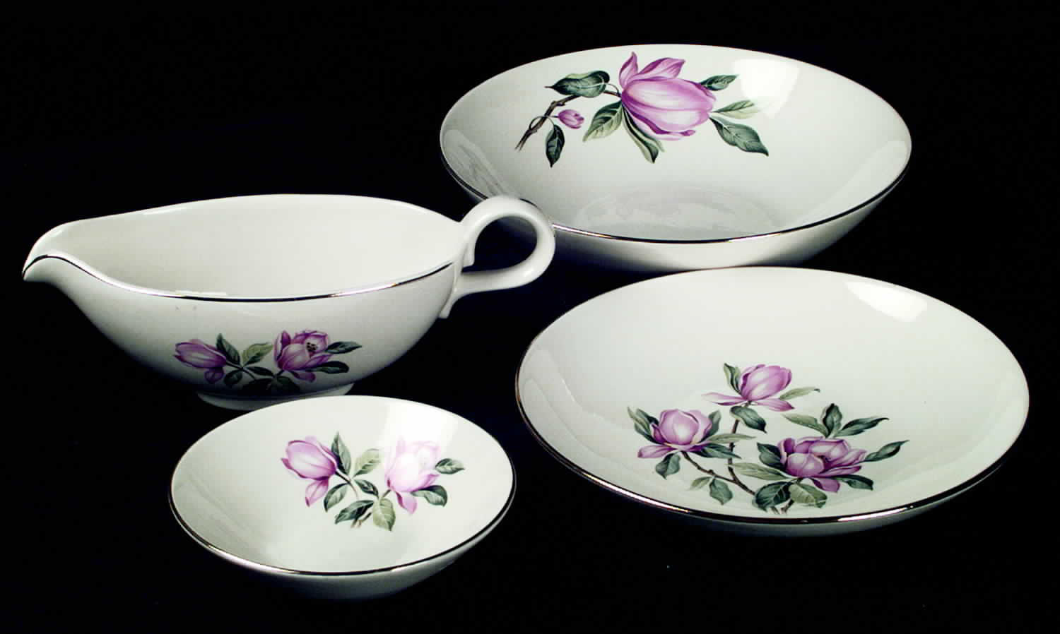 Pink Magnolia 8" Round Vegetable Bowl by Homer Laughlin -1