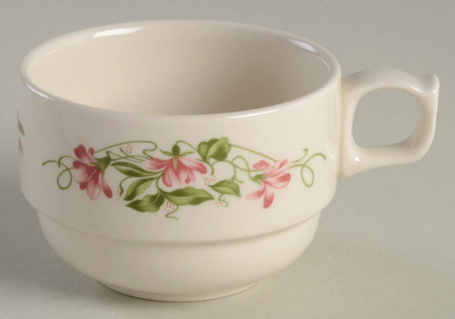 Pink Violets Flat Cup by Homer Laughlin -1