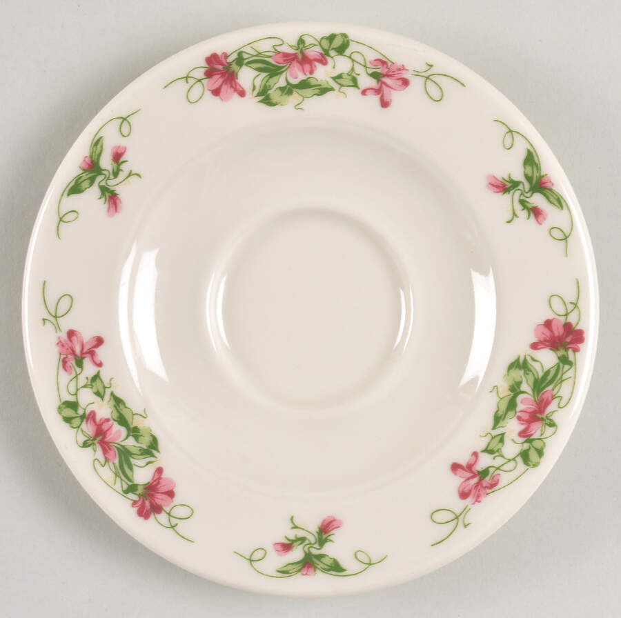 Pink Violets Saucer for Flat Cup by Homer Laughlin -1