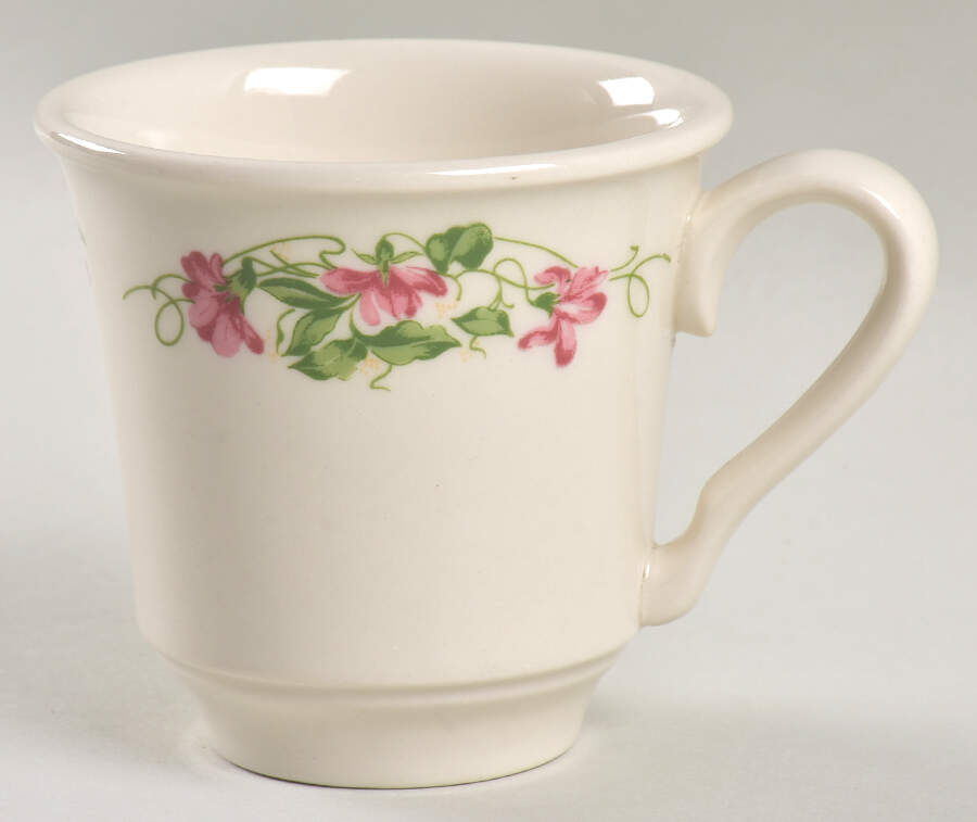Pink Violets Flat Cup by Homer Laughlin -1