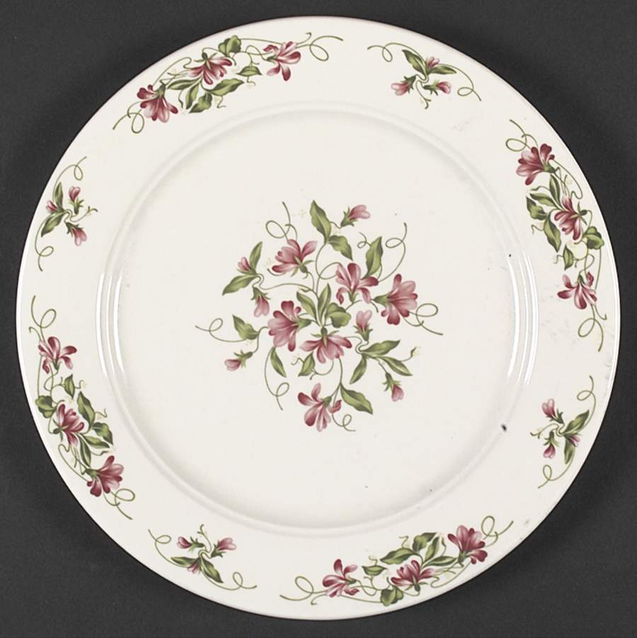 Pink Violets Large Dinner Plate by Homer Laughlin -1