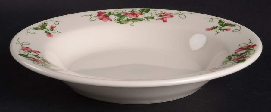 Pink Violets Large Rim Soup Bowl by Homer Laughlin -1
