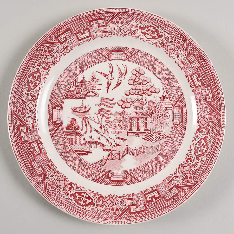 Pink Willow Luncheon Plate by Homer Laughlin -1