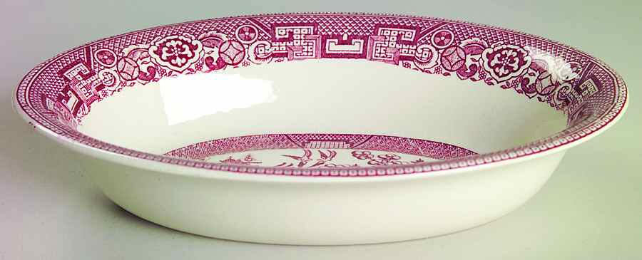 Pink Willow 7" Oval Vegetable Bowl by Homer Laughlin -1