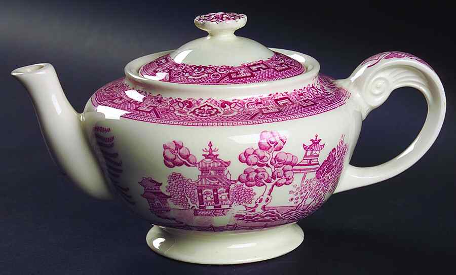 Pink Willow Teapot & Lid by Homer Laughlin -1