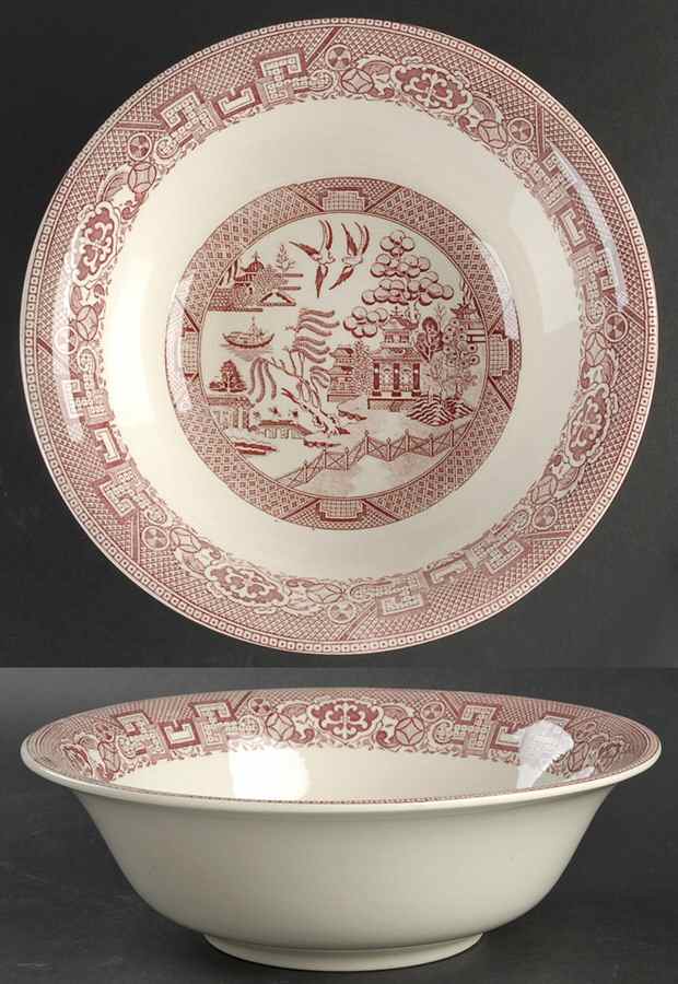 Pink Willow 9" Round Vegetable Bowl by Homer Laughlin -1