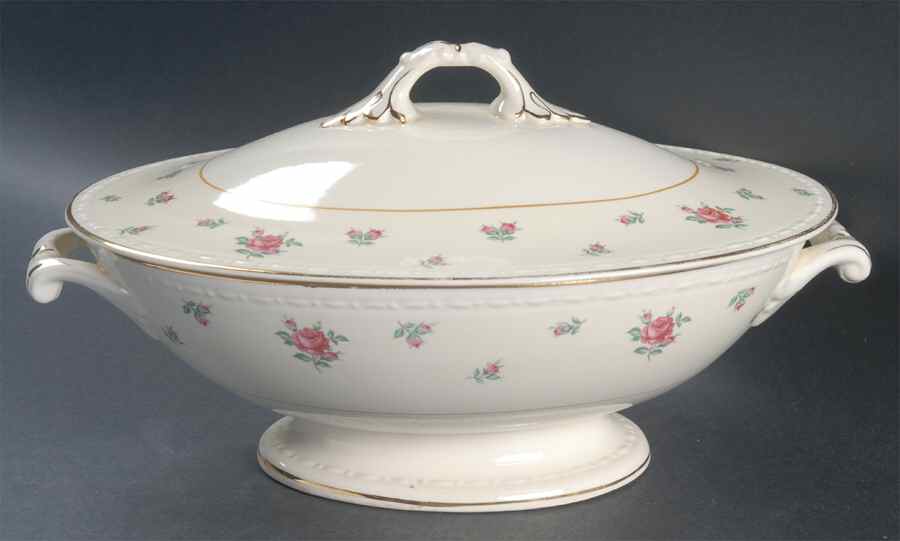 Rambler Rose Oval Covered Vegetable by Homer Laughlin -1