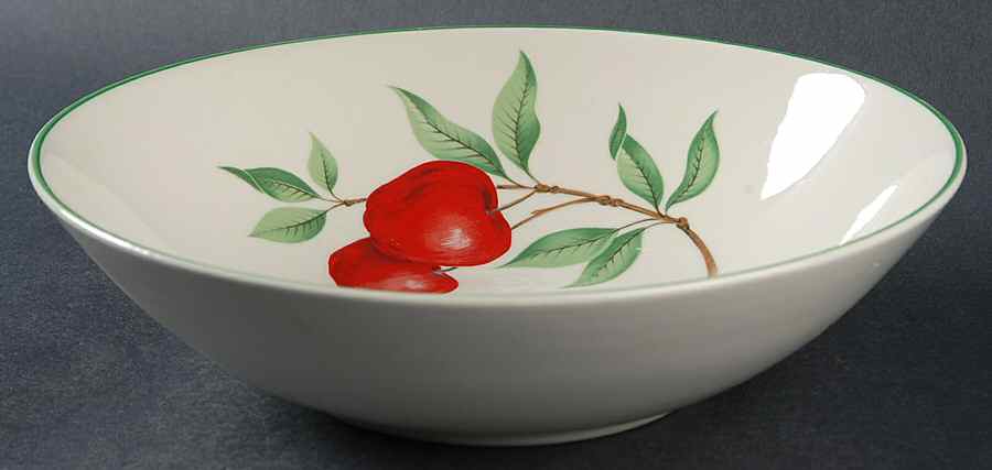Red Apple 8" Round Vegetable Bowl by Homer Laughlin -1