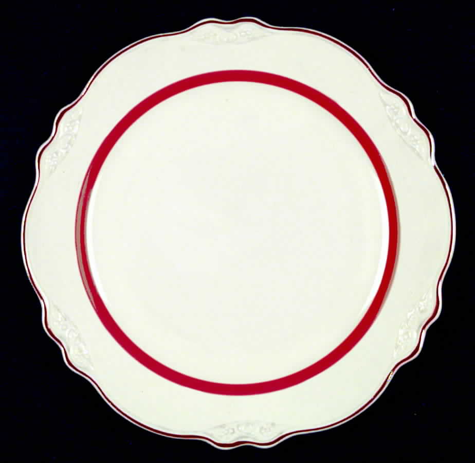 Red Ring Dinner Plate by Homer Laughlin -1