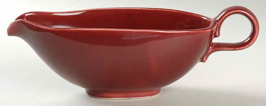 Rhythm Burgundy Gravy Boat by Homer Laughlin -1
