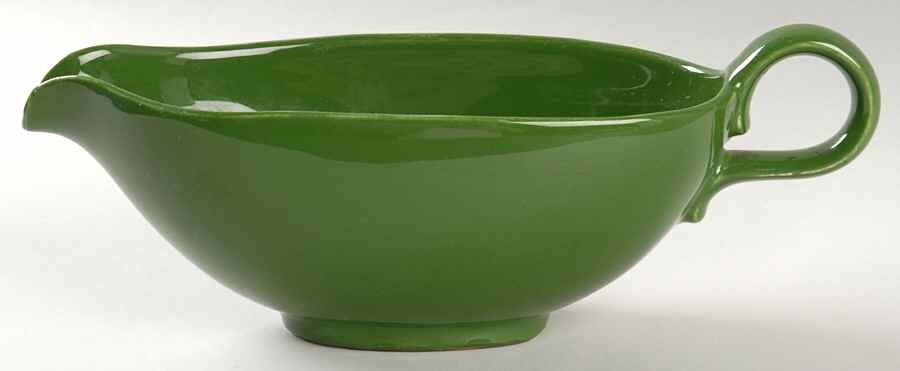 Rhythm Forest Green Gravy Boat by Homer Laughlin -1