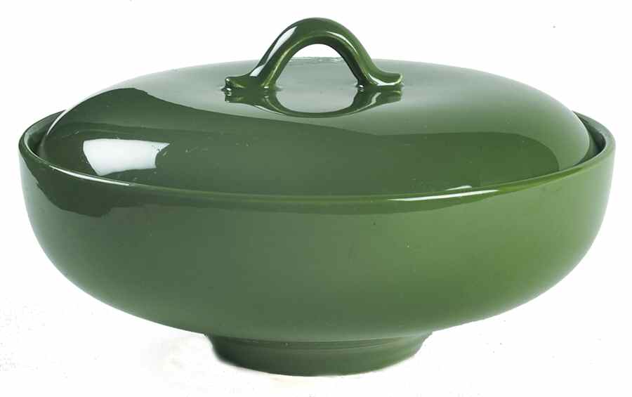 Rhythm Forest Green Round Covered Vegetable by Homer Laughlin -1
