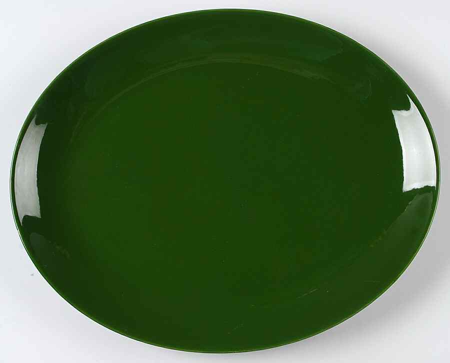 Rhythm Forest Green 13" Oval Serving Platter by Homer Laughlin -1